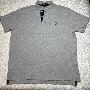 U.S. Polo Assn Luxury Feel Shirt Gray Short Sleeve Button Preppy Pony Mens M